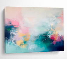 Load image into Gallery viewer, Pastel - Toned Abstract Painting with Delicate Lines DKH472