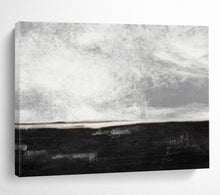 Load image into Gallery viewer, Hand - painted Monochrome Sea & Sky Acrylic Art for Minimalist Bedroom Decor LargeART1666