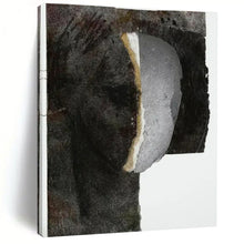 Load image into Gallery viewer, Mixed - Media Abstract Head Art, Earth - Toned Textured Collage for Bohemian Study & Eclectic Gallery Wall LargeART2223