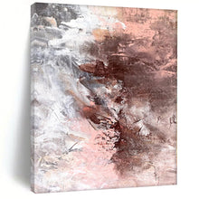 Load image into Gallery viewer, Hand - painted Substantial Pink and Brown Abstract Fusion Acrylic Art for Cozy Reading Nooks LargeART0023