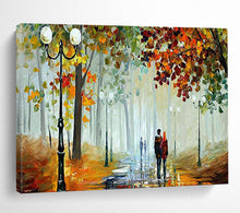 Load image into Gallery viewer, “Autumn Stroll in the Park” - Romantic Forest Path Abstract Acrylic, Perfect for Dining Room and Couple’s Bedroom DLZ225