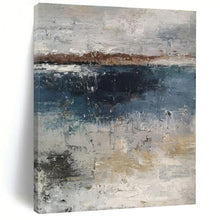 Load image into Gallery viewer, Gray Blue Abstract Canvas Painting, Perfect for Industrial - Chic Loft & Thoughtful Study LargeART1319