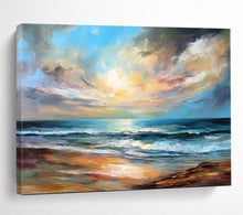 Load image into Gallery viewer, Seaside Sunset - Coastal Living Room Art LargeART1593