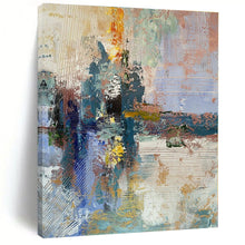 Load image into Gallery viewer, Abstract Coastal Reflection Painting, Ideal for Nautical - Themed Study & Modern Beachfront Home LargeART1397