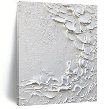 Load image into Gallery viewer, “White Impasto Blooms” – Thick, petal - like white impasto on a textured white background DTP373
