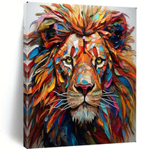 Load image into Gallery viewer, Colorful Mixed - Media Lion Art, Perfect for Eclectic Kids’ Room & Bold Office LargeART2136