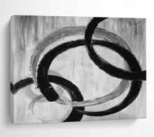 Load image into Gallery viewer, Monochrome Abstract Loops Art for Black - and - White Kitchen & Modern Studio DKH175