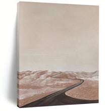 Load image into Gallery viewer, “Desert Road Serenity” - Beige, Brown Landscape Abstract Art on Canvas DKH1123