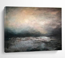 Load image into Gallery viewer, Moody Seascape Painting on Canvas - “Atmospheric Ocean” DKH769