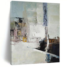 Load image into Gallery viewer, Large - Scale Soft - Toned Abstract Cityscape Acrylic for Minimalist Apartment & Art - Lover’s Café LargeART0352