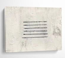 Load image into Gallery viewer, “Black Lines on Textured White” - Minimalist Abstract Acrylic, Great for Modern Art Gallery and Industrial - Style Loft DLZ262