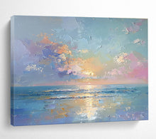 Load image into Gallery viewer, Vibrant Seaside Sunset Abstract Painting On Canvas DKH363