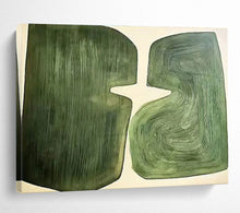 Load image into Gallery viewer, Dual Green Forms Abstract Painting DKH529