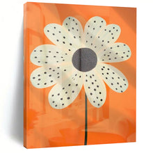 Load image into Gallery viewer, Polka Dot Flower on Orange Acrylic Art, Perfect for Nursery & Sunroom LargeART1041