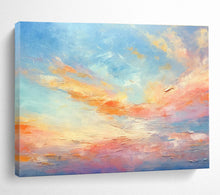 Load image into Gallery viewer, Soft Sunset Sky Abstract Painting for Minimalist Living Room & Serene Bedroom DKH116
