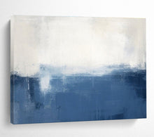 Load image into Gallery viewer, Blue - White Minimalist Abstract Painting for Coastal Home & Serene Spa DKH266