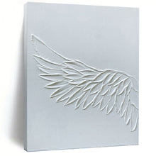 Load image into Gallery viewer, “White Textured Wing” - Minimalist Sculptural Art on Canvas DKH1485