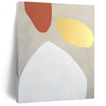 Load image into Gallery viewer, “Terracotta, Gold, and White” - Soft - Hued Abstract Shapes Art, Abstract Painting on Canvas DKH1078