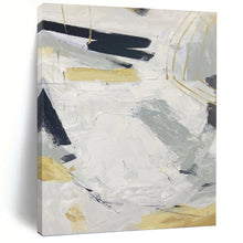 Load image into Gallery viewer, “White, Grey and Gold Abstract” - Luxe Minimalist Art on Canvas DKH1587