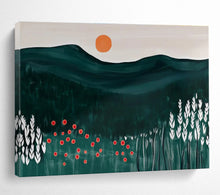 Load image into Gallery viewer, Minimalist Mountain Sunset Abstract Painting for Modern Bedroom & Nature - Inspired Office DKH224