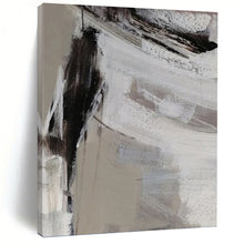 Load image into Gallery viewer, “Minimalist Textured Abstract” - Grey, White, Black Abstract Art on Canvas DKH1304