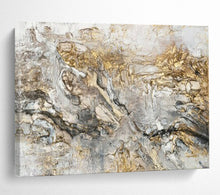 Load image into Gallery viewer, Hand - painted Large - scale Gray - Gold Textured Abstract Acrylic Art for Sophisticated Living Rooms LargeART1775