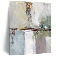 Load image into Gallery viewer, Gray, Blue & Colorful Abstract Urban Painting, Ideal for Modern Apartment Living Room & Artsy Coffee Shop LargeART1460