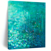 Load image into Gallery viewer, Teal Abstract Landscape Painting, Perfect for Spa - Inspired Bathroom & Peaceful Meditation Space LargeART1860