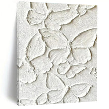 Load image into Gallery viewer, White Textured Butterflies Abstract Painting, Perfect for Whimsical Nursery & Feminine Boudoir LargeART1468