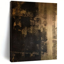 Load image into Gallery viewer, Dark Textured Abstract Canvas Painting, Perfect for Industrial - Chic Lounge & Dramatic Entryway LargeART1295