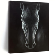 Load image into Gallery viewer, Dramatic Abstract Painting, Monochromatic Horse Art for Library & Man Cave LargeART2177