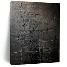 Load image into Gallery viewer, Textured Black Abstract Painting - Ideal for Industrial Loft & Home Theater LargeART2363