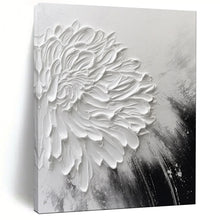 Load image into Gallery viewer, Black & White Textured Floral Abstract Painting, Ideal for Minimalist Bedroom & Art Gallery - Style Hallway LargeART2105