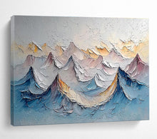 Load image into Gallery viewer, 3D Mountains “Pastel Peaks” Painting on Canvas, Serene Landscape Art DKH902