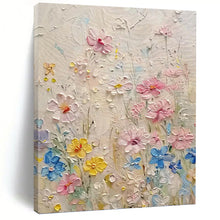 Load image into Gallery viewer, “Textured Wildflower Field” Abstract Painting on Canvas, Rustic Kitchen Decor DKH1000