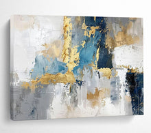 Load image into Gallery viewer, Blue and Gold Abstract Painting the First Choice for a Luxurious Living Room Style LargeART1602