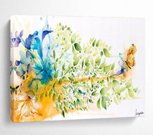 Load image into Gallery viewer, Vibrant Floral & Butterfly Abstract Painting on Canvas DKH537