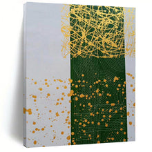 Load image into Gallery viewer, Large - Format Green & Gold Abstract Art for Boho - Chic Bedroom & Art Gallery Hallway LargeART0476