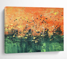 Load image into Gallery viewer, Orange and Green Abstract Painting for Adding Energy to the Living Room LargeART1603