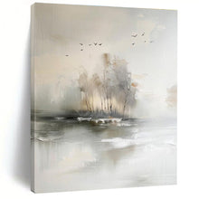 Load image into Gallery viewer, Monochromatic Landscape with Birds Acrylic Art - Great for Scandinavian - inspired Dining Room & Calming Yoga Studio LargeART0626