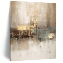 Load image into Gallery viewer, “Neutral - Gold Fusion” – Beige, Gray & Gold Abstract Acrylic with Subtle Textures DTP068