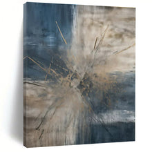 Load image into Gallery viewer, Explosive Blue - Beige Acrylic for Office Reception & Art Gallery LargeART0825