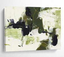 Load image into Gallery viewer, Green And Black Abstract Painting On Canvas DKH444