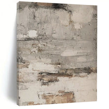Load image into Gallery viewer, Neutral Textured Abstract with Patches Art for Industrial - style Apartment & Rustic Art Studio LargeART0973
