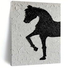 Load image into Gallery viewer, Textured Black Horse Silhouette Acrylic Art, Ideal for Rustic - Modern Living Room & Equestrian - Inspired Study LargeART1079