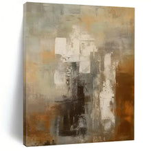 Load image into Gallery viewer, Gray and Brown Abstract Mosaic Acrylic Art - Ideal for Industrial - chic Bathroom & Minimalist Study LargeART0602