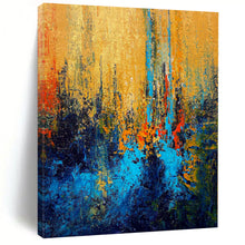 Load image into Gallery viewer, Hand - painted Massive Vibrant Urban Abstract Landscape Acrylic Art for Lively Living Rooms LargeART0027