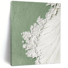 Load image into Gallery viewer, “Pale Green & Textured White” - Minimalist Abstract Art on Canvas DKH1502