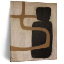 Load image into Gallery viewer, Black and Brown Curves Acrylic Art - Great for Hallway & Studio Decoration LargeART0536