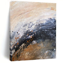 Load image into Gallery viewer, Hand - painted Large - sized Earth - Toned Abstract Wave Acrylic Art for Rustic Home Offices LargeART0009